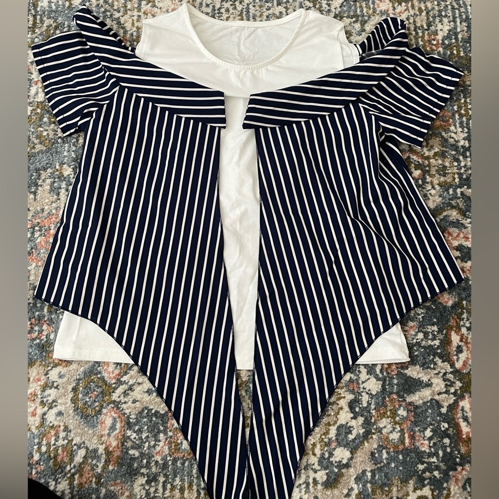 Formal dressy striped blouse top